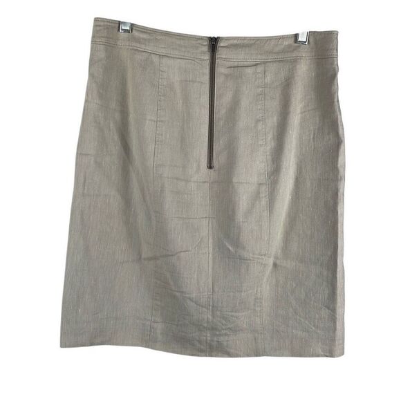 Ann Taylor Linen Blend Pencil Straight Skirt Light Tan 6 - Picture 2 of 9